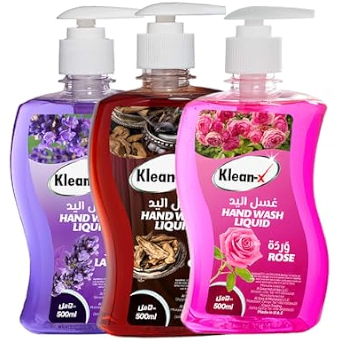 Klean-X كليان إكس غسول يدين 500 مل حزمة كومبو (3 قطع)  منظف يدين منعش | صابون سائل مضاد للبكتيريا ليدين ناعمتين | لطيف على البشرة، عطر منعش | تركيبة مغذية ومرطبة - Image 1